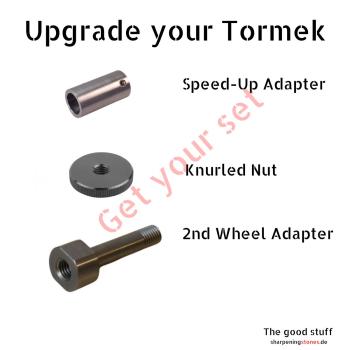 Speed Set für Tormek T7/T8 - Adapter zweites Rad mit Rändelmutter und Speed-Up Adapter