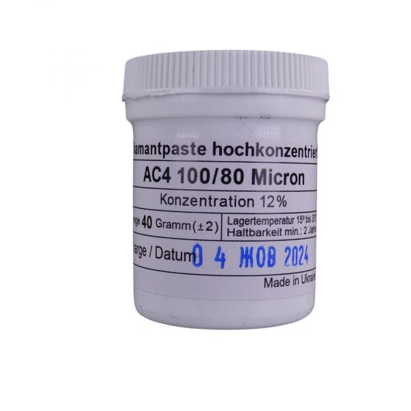 Diamantpaste hochkonzentriert 100/80  Micron / 12 % / 24 Karat  --- 40 Gramm