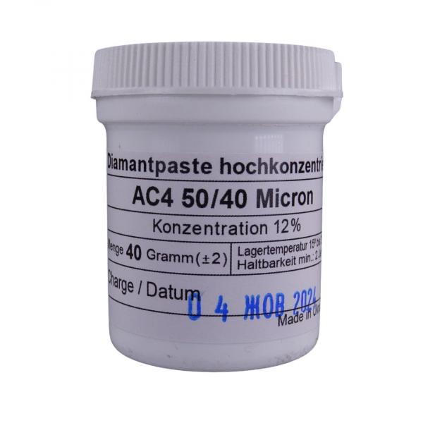 Diamantpaste hochkonzentriert 50/40  Micron / 12 % / 24 Karat  --- 40 Gramm