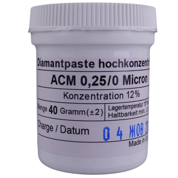 Diamantpaste hochkonzentriert 0,25/0  Micron / 12 % / 24 Karat  --- 40 Gramm